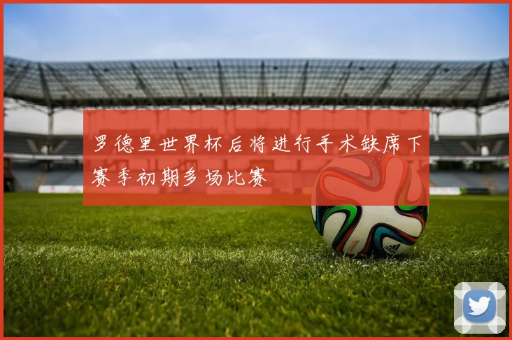 罗德里世界杯后将进行手术缺席下赛季初期多场比赛